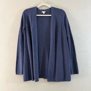 J.Jill Open Front Long Sleeve Cardigan Blue Knit Sweater Women’s - Size Small